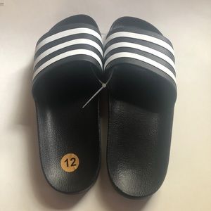 Adidas Aqua Slides Sandals Black/White Men's Sz 12
